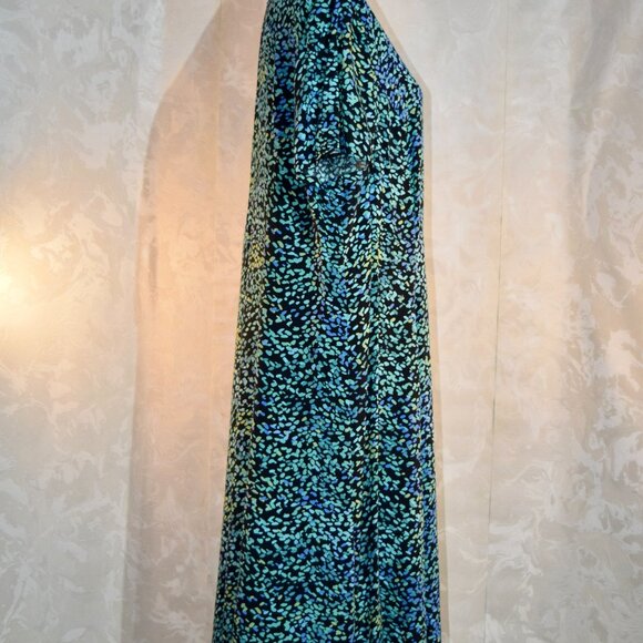 Coldwater Creek Size 18 | Blue Green Abstract Speckle Print Midi Dress | Work - Picture 4 of 6